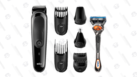 Braun Men’s Beard Trimmer, Grooming Kit with 4 Combs & Gillette Fusion Razor | $15 | Amazon | Clip the $5 coupon